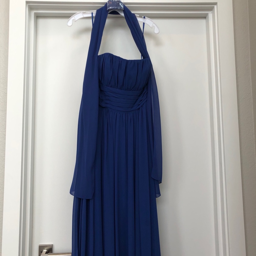 Bari Jay Royal Blue Long Bridesmaids Dress, Size 8